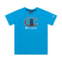 T-shirt azzurra da bambino con logo sul petto Champion, Abbigliamento Sport, SKU a762000018, Immagine 0